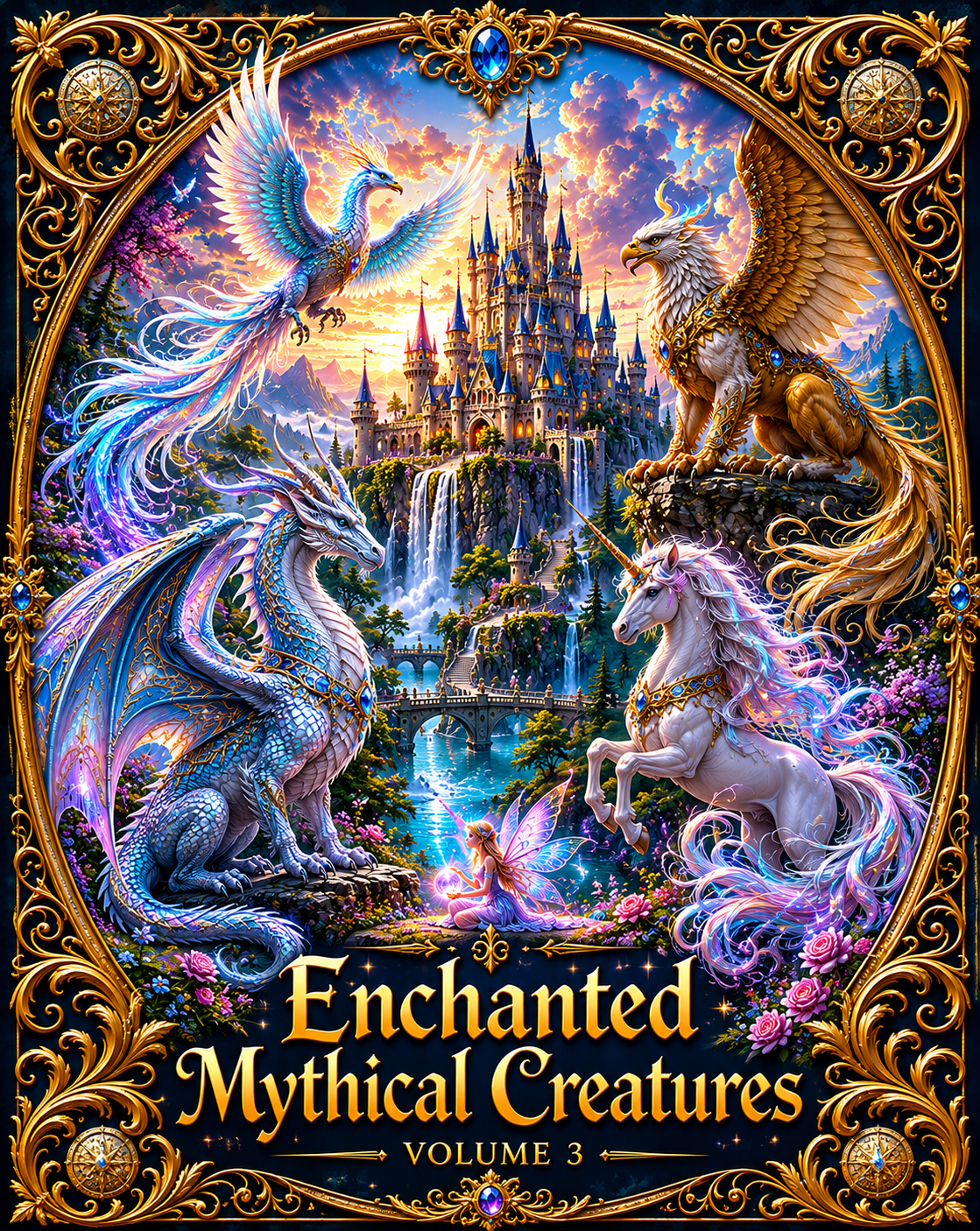 Enchanted Mythical Creatures Volume 3 coloring book cover